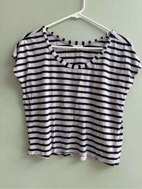 Splendid Lilac/Navy Striped Scoop Neck Tee